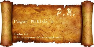 Payer Miklós névjegykártya